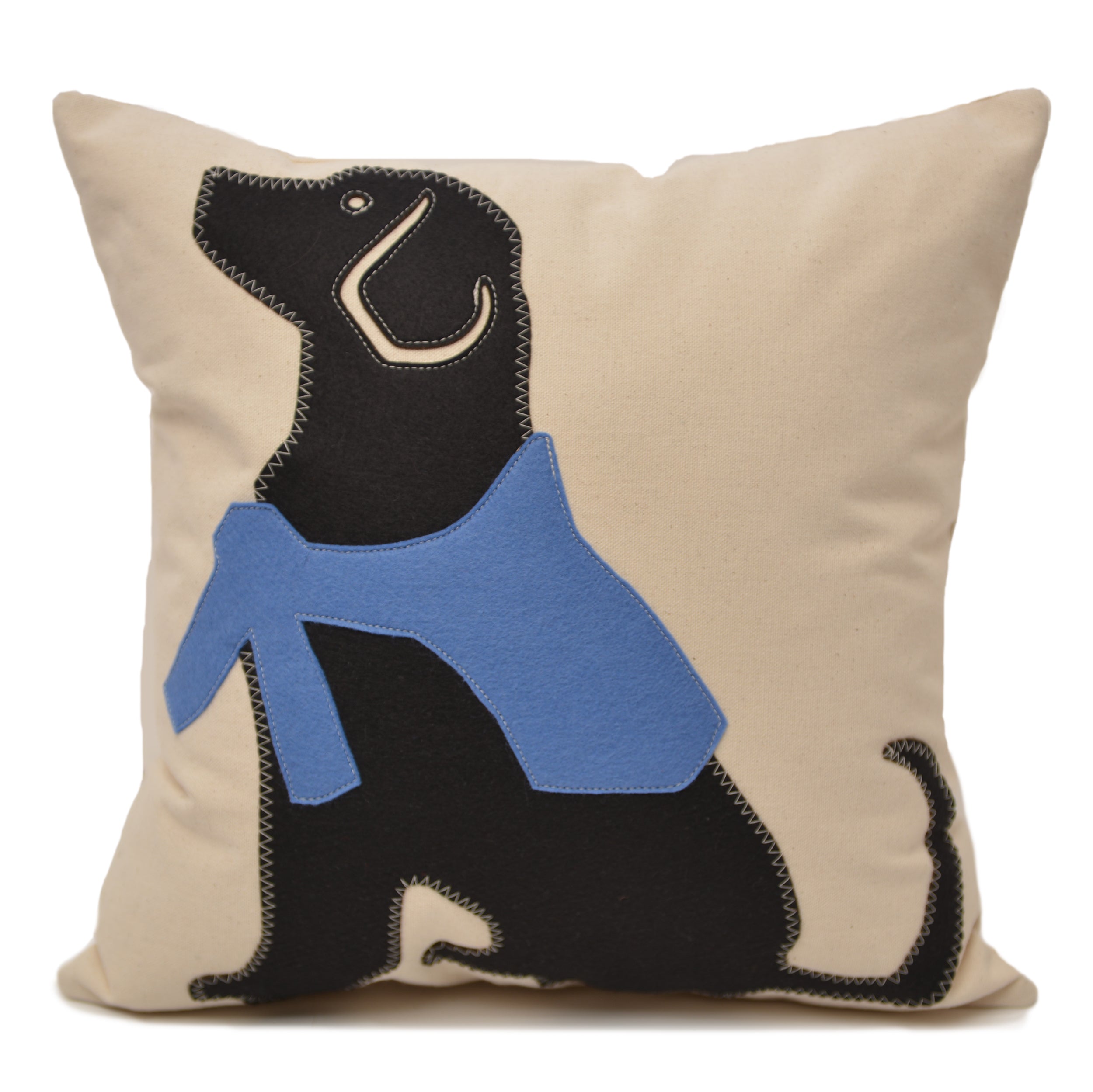18x18" Max the Black lab with preppy sweater pillow
