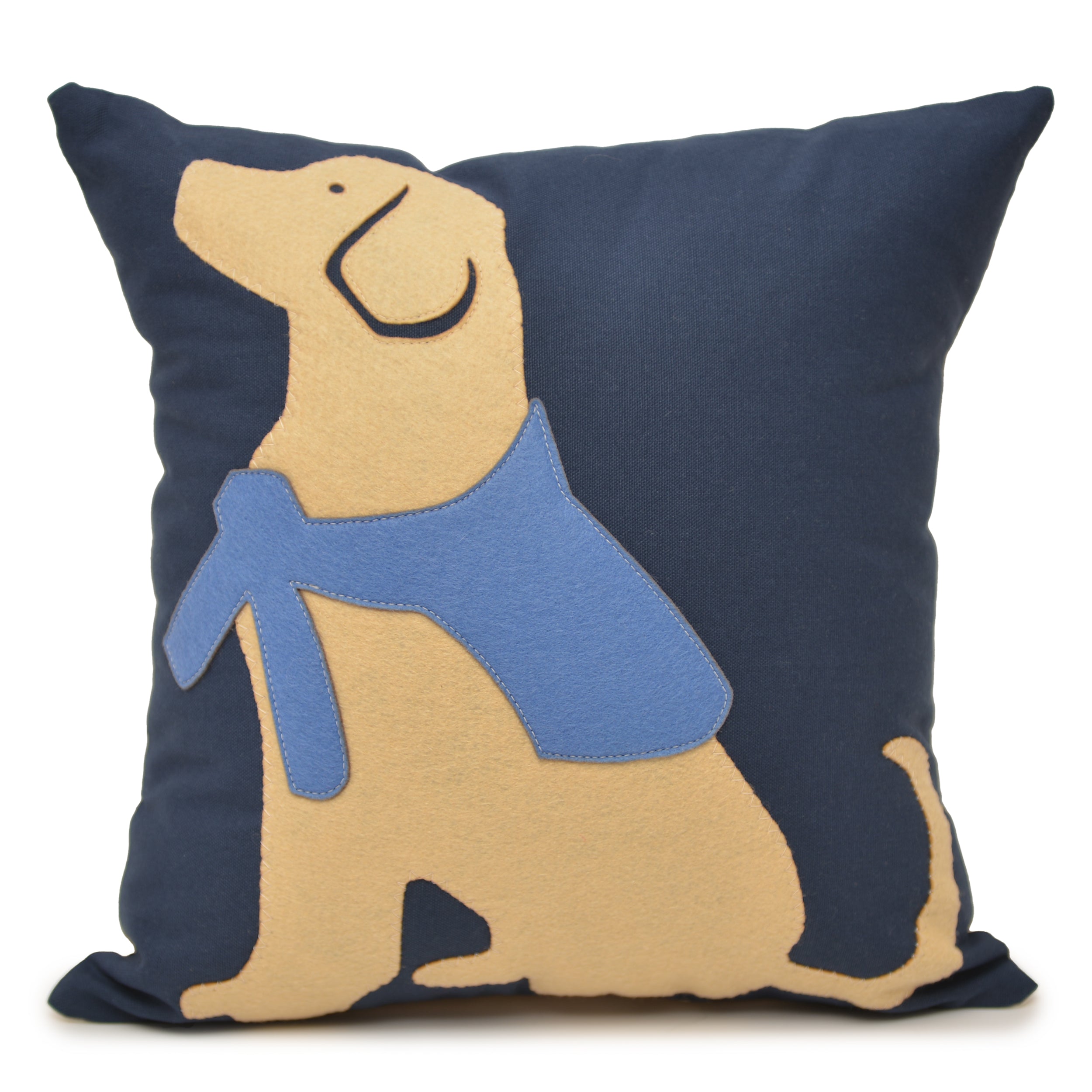 18x18" Honey the yellow lab with preppy sweater pillow