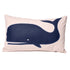14x21" Ollie the Navy Whale lumbar pillow