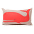 Whale Lumbar Pillow - Coral on Ticking Stripe