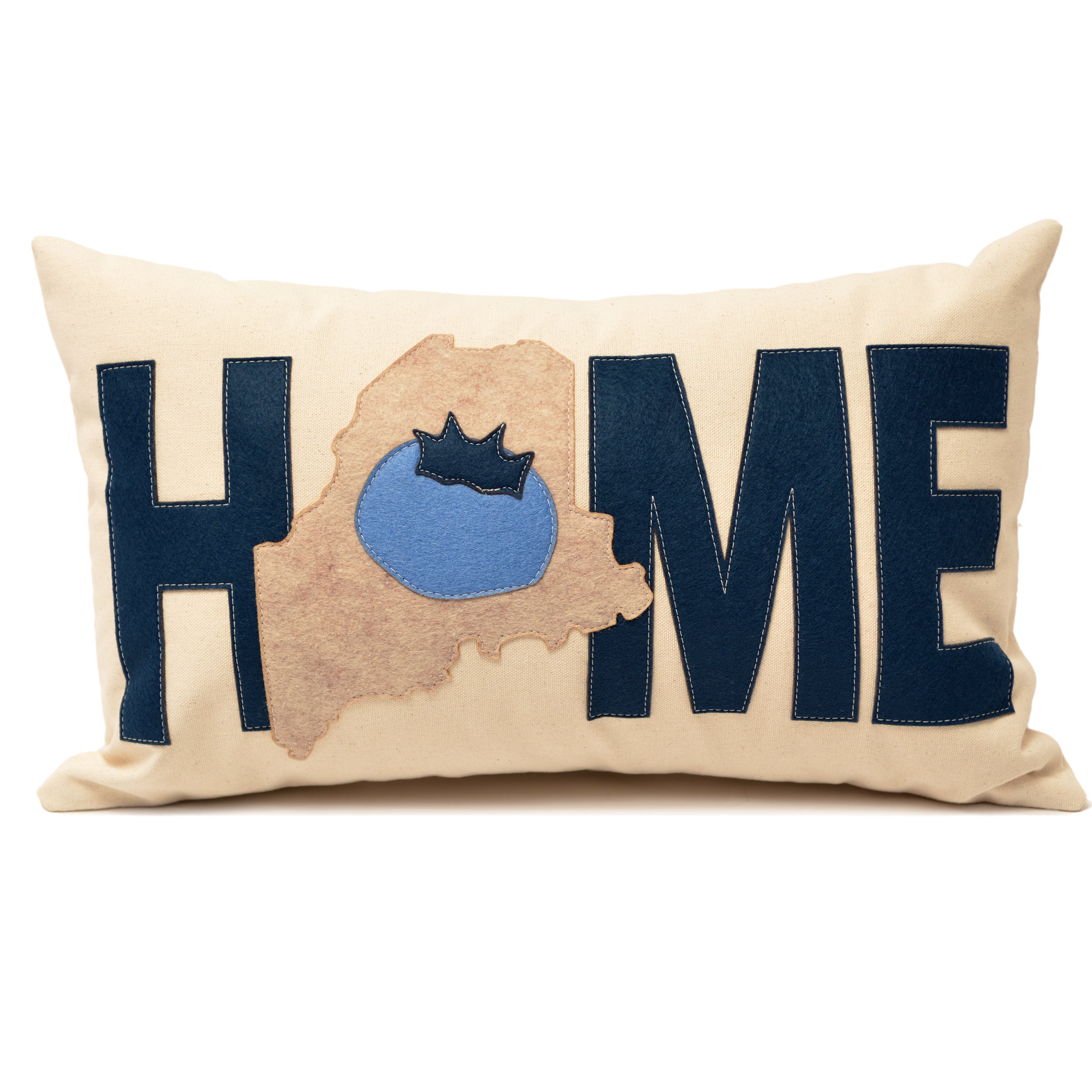 14x21" HOME State Pillow - MAINE with Blueberry