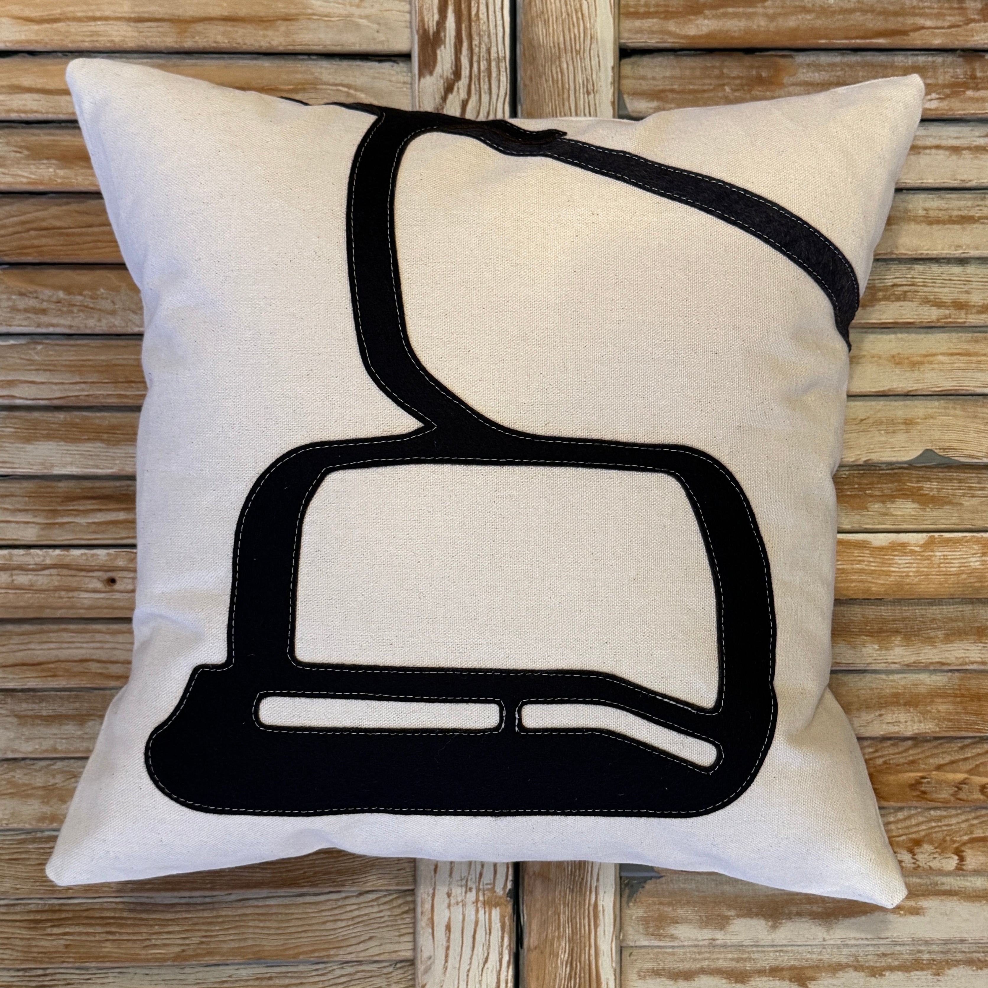 18" Black chairlift pillow