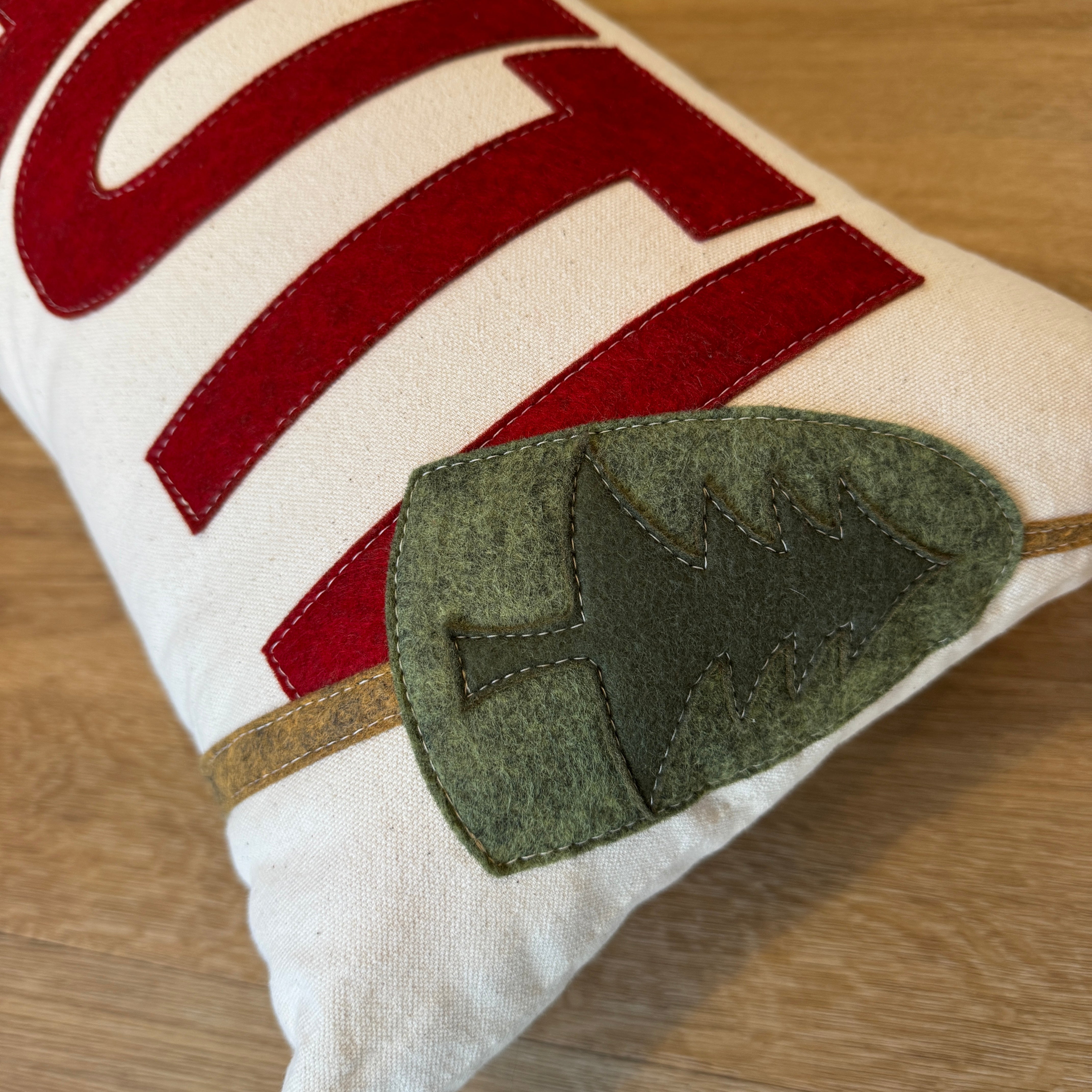 14x21" NAUTI lumbar pillow with holiday tree buoy