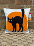 14" Black cat tiny pillow