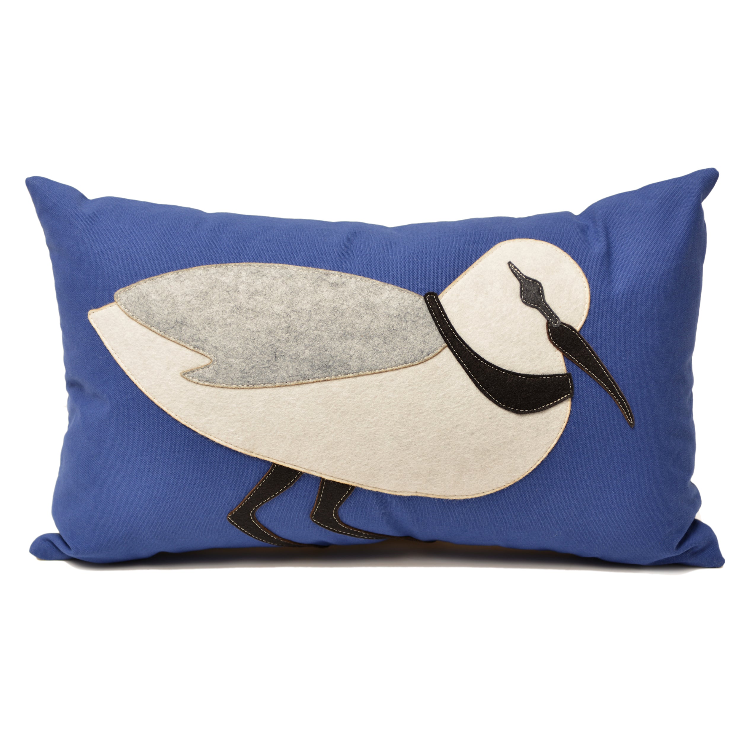 14x21" Sand Piper Pillow on Cobalt