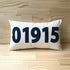 Custom Zip Code Pillow - NAVY ON NATURAL Canvas