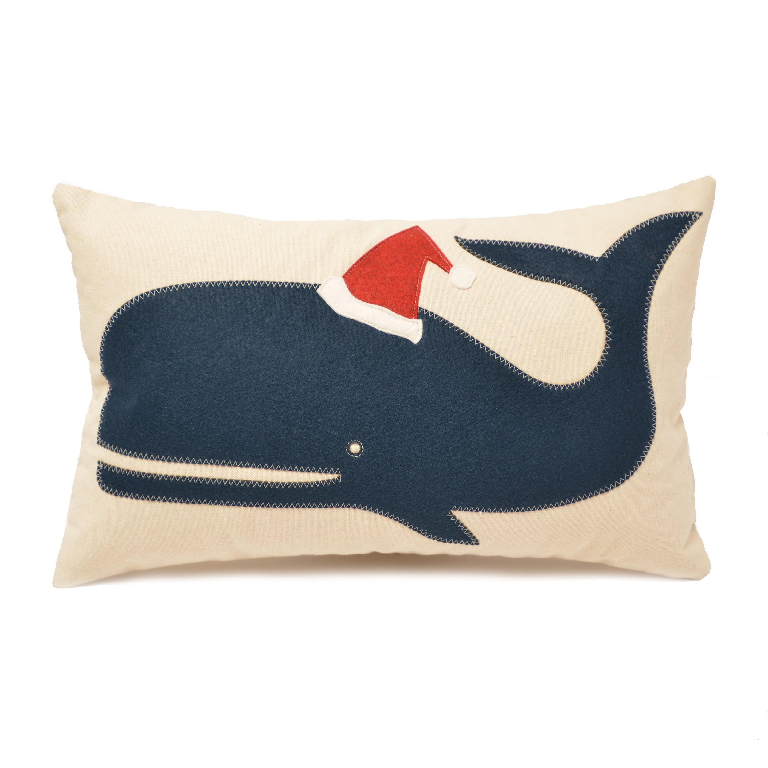 Santa Whale lumbar Pillow